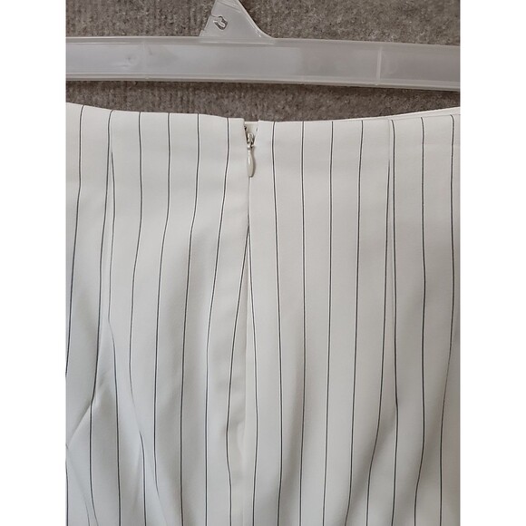 Express Pencil Skirt Womens 4 Cream White Striped Back Zipper Slit Lined NEW - Picture 3 of 8